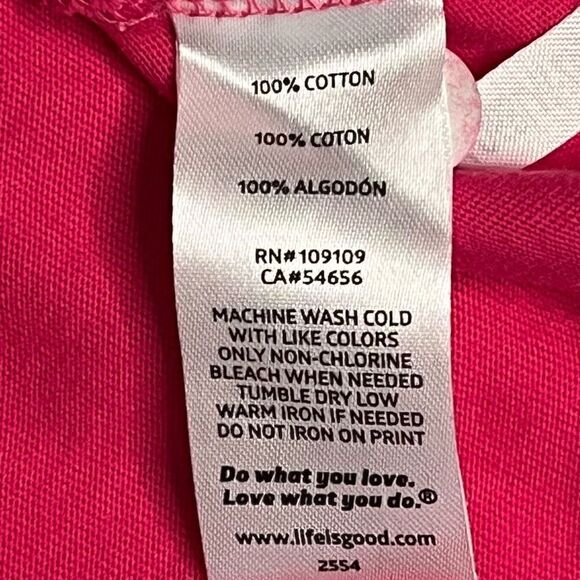 Life is Good Women's Pink-ish Red "Family is Forever" V-Neck Crusher Tee Size XX - Picture 6 of 8